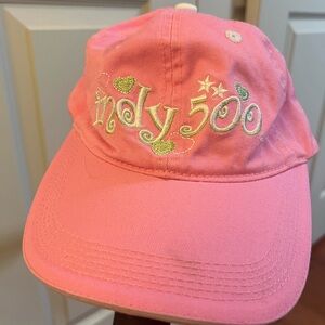 Pink and green embroidered Indy 500
racing hat #racinghat